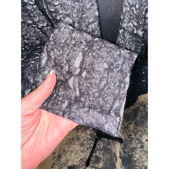 Eileen Fisher PS Black Wool Blend Asymmetrical Open Cardigan Casual Minimalist - Picture 10 of 10